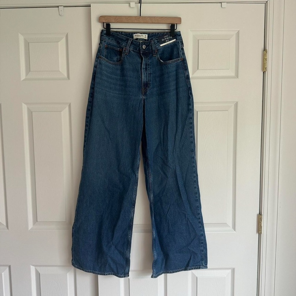 Abercrombie & Fitch Dark Blue Wide Leg Jeans